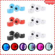 [SzluzhenbcMY] Set of 4, Luminous Light Up Quad Roller Skate Wheels with Bearings Installed - Quad R