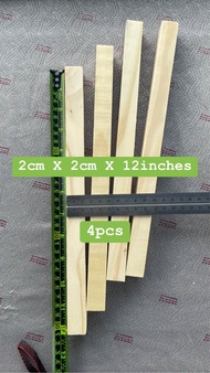 Palochina Wood sticks for DIY, Machine Cut, Machine sanded, Smooth finish, Ready to use for DIY projects 4pcs 2cmX2cmX12inches