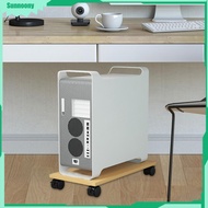 Sunnoony Desktop CPU Wooden Rolling Stand CPU Stand for Under Desk School Office