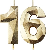 Birthday Candles Numbers Candle 16 Cake Decoration 16th Birthday Candles Birthday Gold Numbers Birth