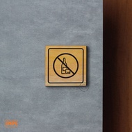 INPI HOUSE Signage No Alcohol - Sign Board No Humidity Drinks - Wood