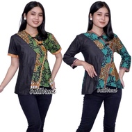 Blouse batik wanita modern model motif kombinasi masa kini keren LGN