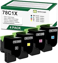 78C1X High Yield Toner Cartridge Remanufactured 78C1XK0 78C1XC0 78C1XM0 78C1XY0 Replacement for Lexm