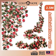 【2.5M 】Flower Garland Flower Vines Artificial Rose Ivy Vines Hanging Wall Decor Garlands for Wedding