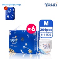 264ชิ้น กางเกงรุ่นอัพเกรด YOULI แพมเพิส ผ้าอ้อมเด็ก แพมเพิสราคาถูก ผ้าอ้อมแพมเพิส ผ้าอ้อมสำเร็จรูป แ