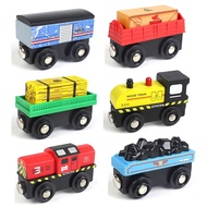 Wooden Locomotive Cargo Car Classic Wooden Toy Train Set with Locomotive Car for Kids Ages 3+ Birthday Gifts