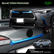 Toyota Corolla Cross 3 in 1 BLUE Trim Package Front Grille Fog Lamp Tailgate Lining Bodykit Frame Grill 2021 2022 2023
