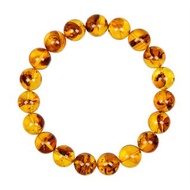 【正佳珠寶】花珀 頂級金紅花珀 9.8-10.3mm 金紅花珀手珠