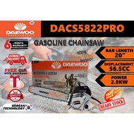 🔥READY STOCK🔥 DAEWOO DACS5822PRO (20") 2 STROKE GASOLINE CHAINSAW (56.5CC) WITH ACCESORIES