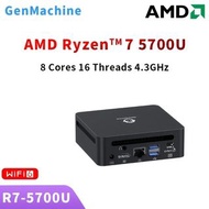 Genmachine Mini PC Computer Gaming AMD Ryzen7 5700U 4800H 5800H 4500U Pocket Dual HDMI LAN WIFI6 BT5