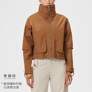 焦糖色立領外套
