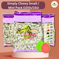 Simply Chewy Guava Flavour Chewy Candy Small / Mini Pack (100pcs / 15pcs) Halal