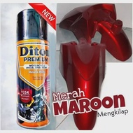 Pilok Pylox Diton Premium Merah Maroon 9254 400 cc Pilok Maron Marun Merah Hati Cat Semprot Sepeda Motor Mobil Helm Cat Tahan Bensin 400 Ml