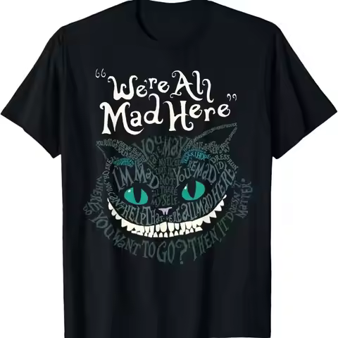 Cheshire Alice Cat We_re All Mad Here Wonderland T Shirt