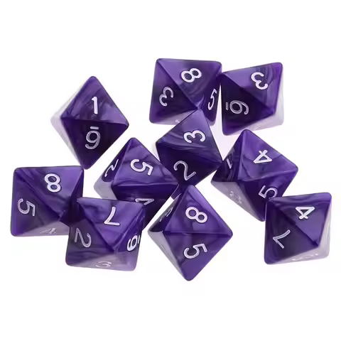 10Pcs/set Durable Table Game DND Dice D8 Colored 8-sided Polyhedral Dice Party Game Acrylic Game Dic