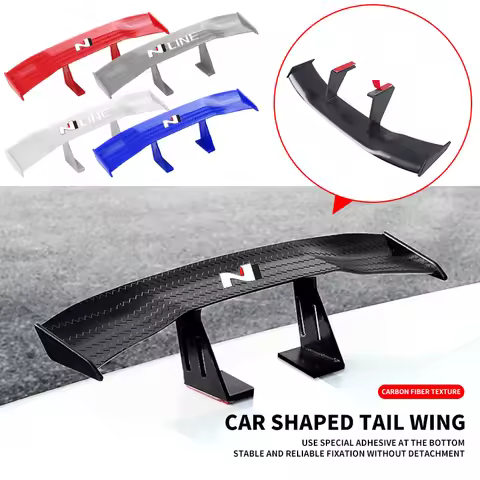 Carbon Look Car Rear Spoiler Mini Wings Decoration Auto Accessories For Hyundai N Line Tuscon NX4 I2
