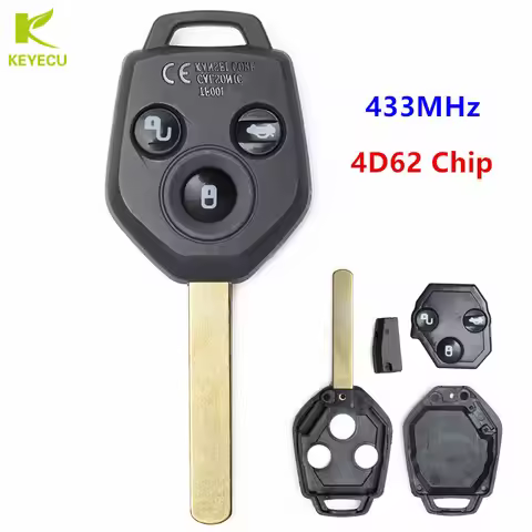 KEYECU 3 Buttons Uncut Key Keyless Remote Fob 433MHz 4D62 Chip for Subaru Forester Outback Legacy 20