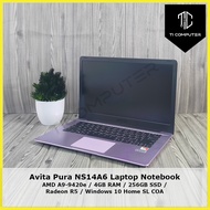 Avita Pura NS14A6 AMD A9-9420e Radeon R5 1.8GHz 4GB RAM 256GB SSD Laptop Refurbished Notebook