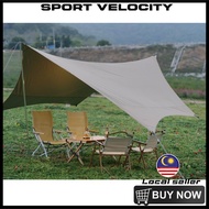 VIDALIDO Butterfly Shape Tarp 3.6m x 4.2m SILVER Coating Camping Tent Tarp Flysheet Waterproof UV-proof Shelter