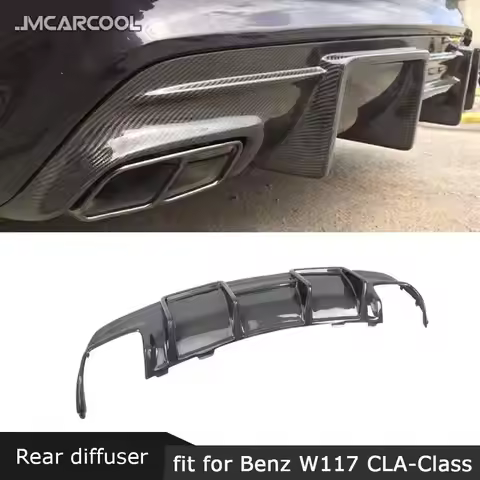JMCARCOOL For CLA Class Carbon Fiber Rear Lip Diffuser Spoiler For Benz W117 CLA250 CLA260 CLA45 201