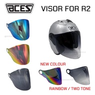 Visor Helmet ACES R2 R2+ Premium Rainbow Smoke Dua Warna Biru Merah