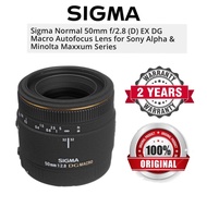 Sigma 50mm F/2.8 (D) EX DG macro autofocus lens for Sony alpha original (1 years warranty)