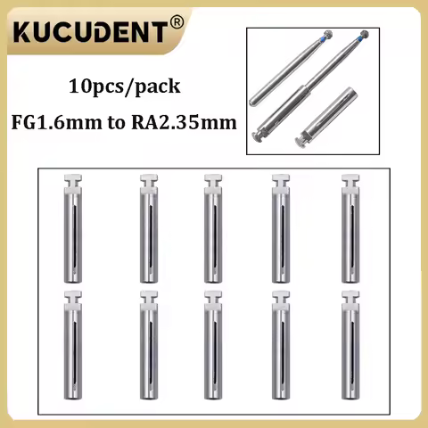 10 Pcs Dental Burs Adaptor FG to RA Converter 1.6mm to 2.35mm Stainless Steel Rotary Polishing Shank