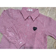 KEMEJA CDG Heart Line kids Play CDG Stripe shirts for kids