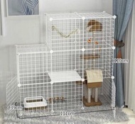 貓籠-DIY 自由組合豪華貓籠隔離圍欄 (中號: 111*39*110cm)#(KFF)