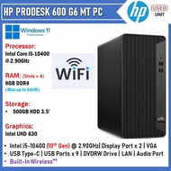 [USED] HP ProDesk 600 G6 MT PC Intel i5-10th Gen 8GB 500GB HDD W11P