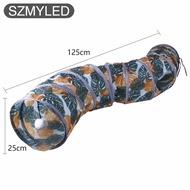 Cat Printed Tunnel Tube Foldable Play Tunnel Toys Funny Training Interactive Drill Bucket Pet Suppli