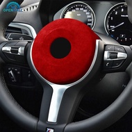 OPENMALL Car Steering Wheel Center Airbag Cover Trim Suede Sticker Interior Accessories For BMW F20 