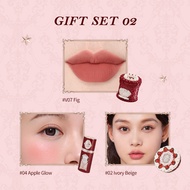 Flower Knows Strawberry Cupid Collection Makeup Gift Set Includes Cake Lip Cream+Liquid Blush+Presse