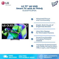 LG 77" 4K UHD Smart TV with AI ThinQ OLED77C3PSA | Self-Lit OLED evo | α9 AI Processor 4K Gen6 | Brightness Booster Powering a Brighter | Hands-Free Voice Recognition | Smart TV with 2 Year Warranty