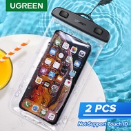 UGREEN 2Pcs Phone Bag Case Waterproof Case Bag Phone Pouch Not for Touch ID 6.5 inch For iPhone XS MAX X Huawei P30 Pro Nova/Mate/p series Samsung Galaxy S10 S9 S8 Phone Case,Black/Clear