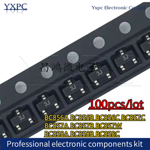 100pcs BC856B 3B BC856A 3A BC856C 3C BC857C 3G BC857A 3E BC857B 3F BC857W 3H BC858A 3J BC858B 3K BC8
