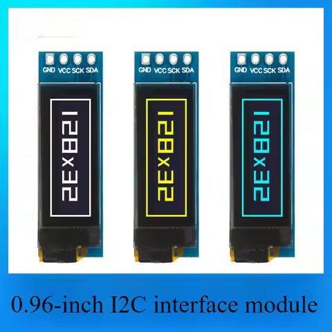 0.91" OLED Display Module 128*32 SSD1306 Vertical Screen - I2C 4-Pin Interface for Arduino/Embedded 