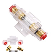 12-48V Car Speaker Fuse Holder 30A/40A/60A/80A/100A 8/10 Gauge AWG in-Line AGU Fuse Holder for Auto 