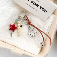 Retro Red Five-pointed Star Decoration Pendant Style Handmade Beaded Unique Bag Hanging Keychain Per