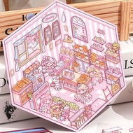 Creative Diy 3d House Stickers Reusable Cartoon Scene Funny Stickers Miniature D8g6