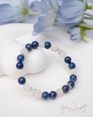 青金石 藍針黃水晶 粉晶 天然水晶手鍊 沉靜星藍款