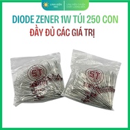 Zener Diode 1W Bag of 250 3.9V/5.1V/5.6V/6.2V/7.5V/8.2V/9.1V/12V/15V/18V/20V/24V Good Quality Linhki