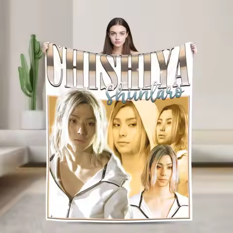 Chishiya Shuntaro Alice In Borderland Blanket Flannel Funny Warm Throw Blanket for Bedding Lounge Su