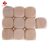 Sharprepublic 10PCS en Blank Dice D6 30mm for Kids & Children DIY Decorating Game Toy Wood