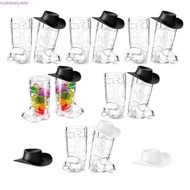 FUSIONFLASH 24/33 Pcs Cowboy Boot Shot Glasses, Miniature Hat Portable Mini Plastic Boot Cups Set, C