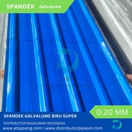 Spandek Atap Galvalume Biru 0.20 mm Super (free ongkir)