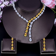 Sepj หรูหรา AAA + ลูกบาศก์เซอร์โคเนียยาวกันน้ำสร้อยคอต่างหูชุดเครื่องประดับอุปกรณ์งานพรอมปาร์ตี้ SJ0