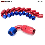 10pcs /set 90Degree High Performance AN10 Hose End Fitting Aluminum Oil cooler hose fitting AN10-90A