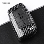 ABS Carbon Fiber Style Car Key Case Cover For VW Volkswagen Golf 7 MK7 Tiguan MK2 For SEAT Ateca Leo
