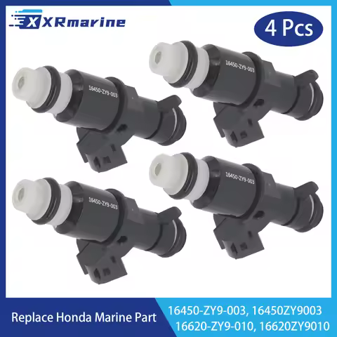 4 Pcs Fuel Injectors 8 Holes 16450-ZY9-003 for Honda Marine 4-Stroke BF 75 90 100 HP Outboard Engine